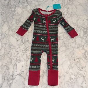 NWT Posh Peanut Red and Green Holiday Convertible Footie